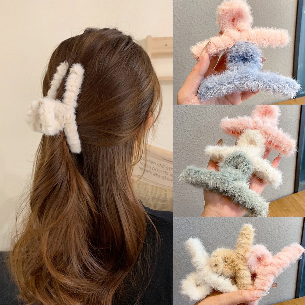 Fluffy Plush Faux Fur Big Crab - Women'S Winter Accessories Set ulasan dan harga