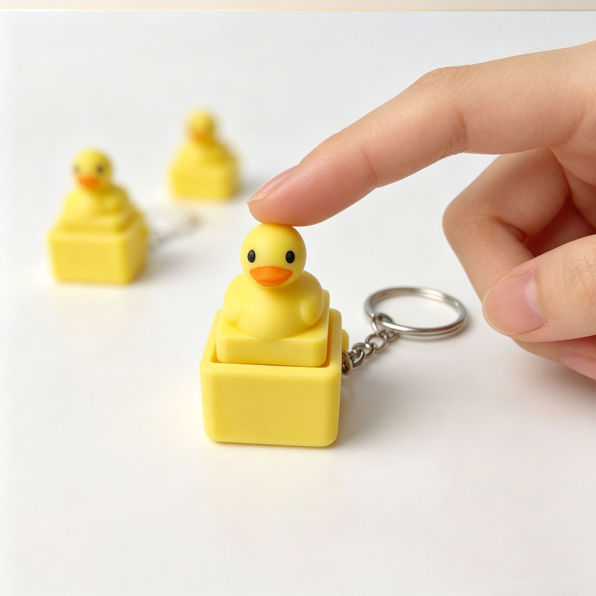 Cute Yellow Duck Press Keychai - Women'S Key Accessories ulasan dan harga