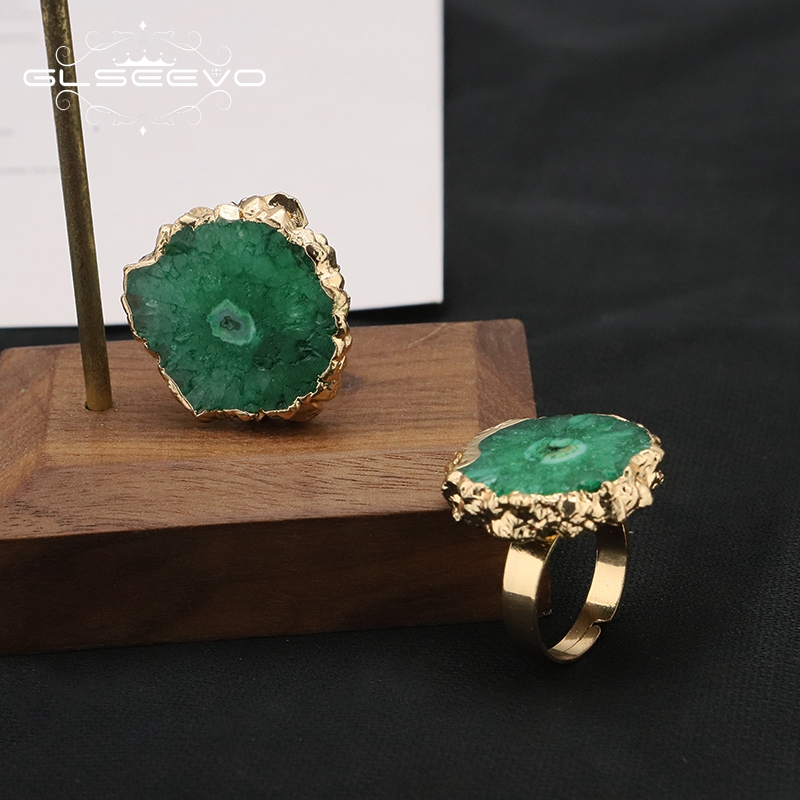 GLSEEVO Green Natural Stone Ad - Women'S Accessories Gift Ideas ulasan dan harga