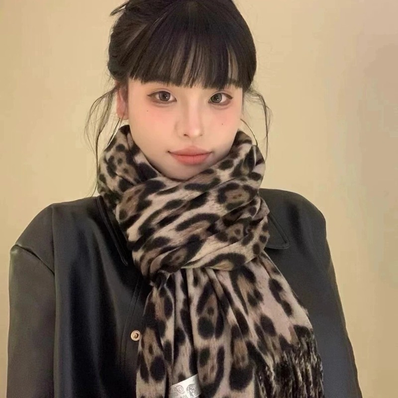 2025 New Retro Silk Leopard Pa - Women'S Winter Accessories Set ulasan dan harga