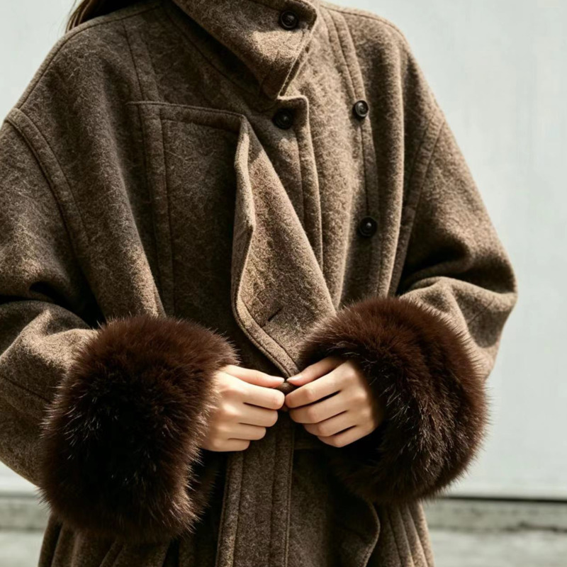 Ladies fox fur Arm Warmers Set - Women'S Winter Accessories Set ulasan dan harga