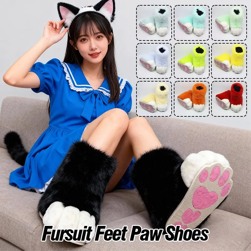 1Pair Fursuit Feet Paw Shoes K - Women'S Winter Accessories Set ulasan dan harga