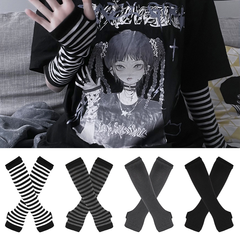 Women Long Sleeve Gothic Strip - Women'S Winter Accessories Set ulasan dan harga