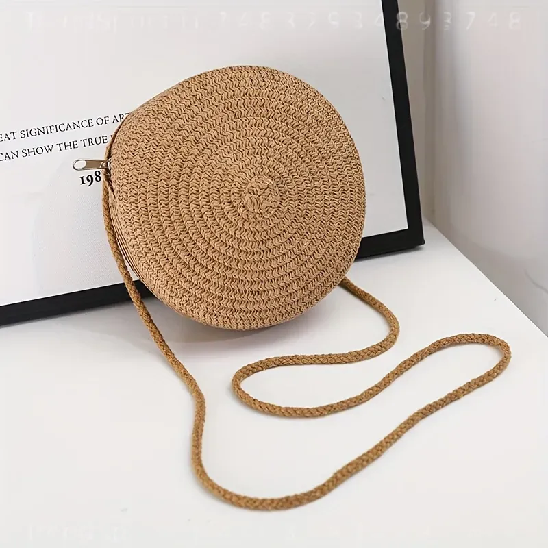 Round Woven Rattan Crossbody B - Women Accessories Bag ulasan dan harga